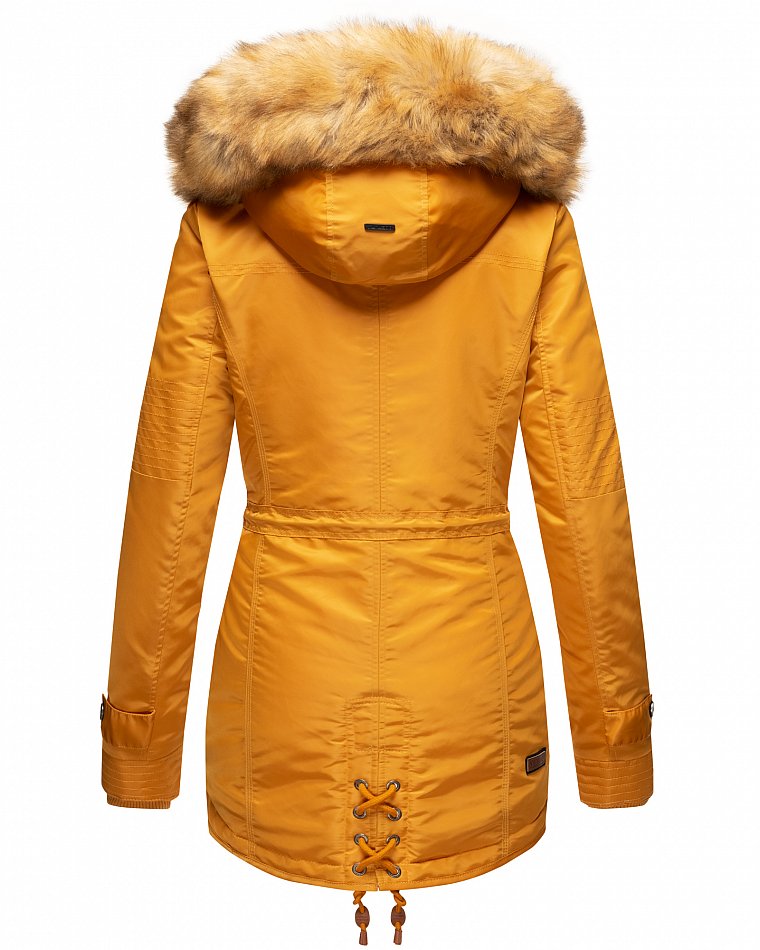 Navahoo La Viva Winterjacke Parka mit Teddyfell & Kapuze Gelb Gr. 34 - XS