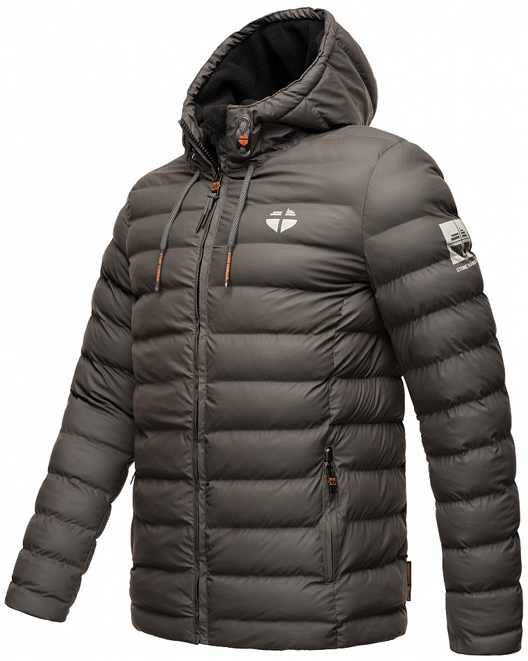 Stone Harbour Herren Winter Regen Steppjacke Zaharoo mit Kapuze Anthrazit Gr. 48 - M