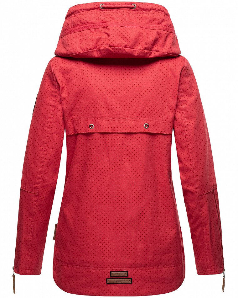 Navahoo Wekoo Damen Übergangsjacke mit Kapuze Rot mit Print  Gr. 38 - M