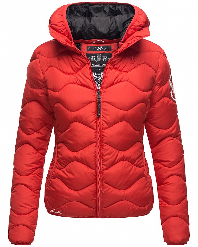 Navahoo Key Color Winterjacke Steppjacke mit abnehmbarer Kapuze Rot Gr. 38 - M