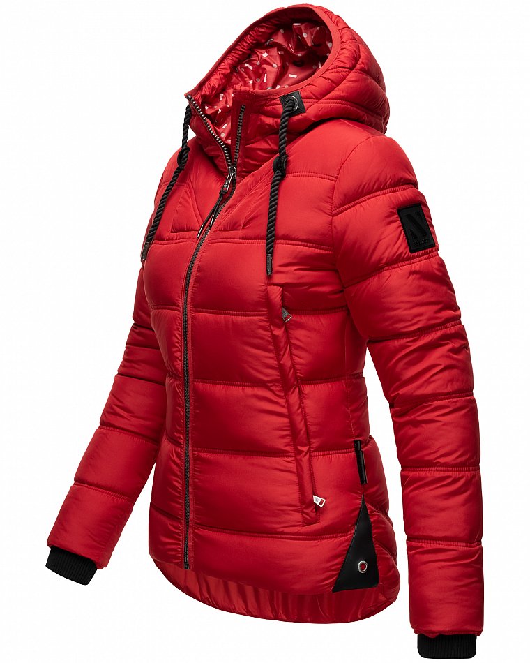 Navahoo Renesmee Winterjacke Stepp Jacke mit Kapuze Rot Gr. 38 - M