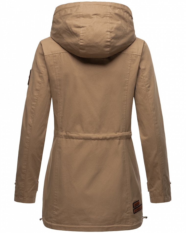Navahoo Nyokoo Damen Übergangsjacke mit Kapuze Taupe Gr. 42 - XL