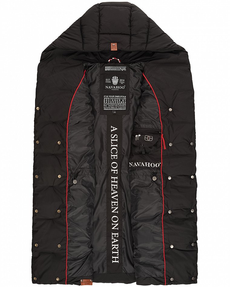 Navahoo Madilynaa Damen Winter Steppweste mit Kapuze Schwarz Gr. 36 - S