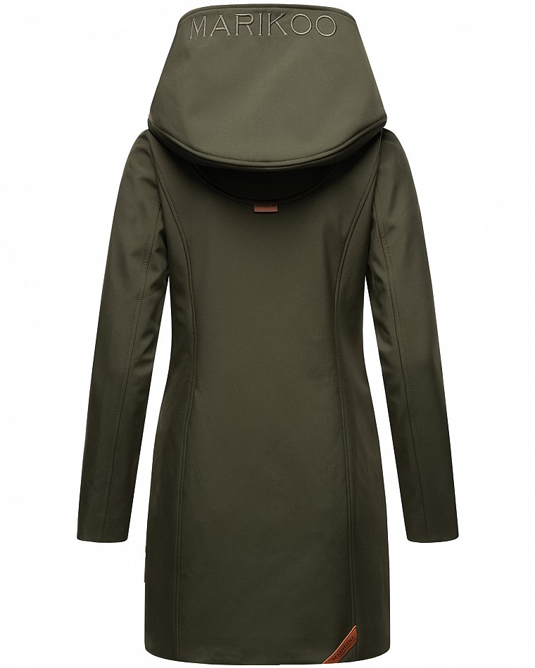 Marikoo Mayleen Damen Softshell Jacke mit Kapuze Olive Gr. 40 - L