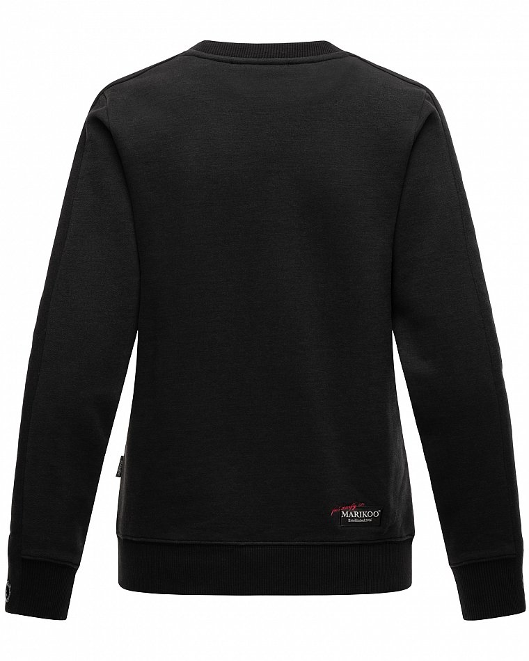 Marikoo Umikoo Damen Pullover Recycled Sweatshirt Schwarz Gr. 34 - XS