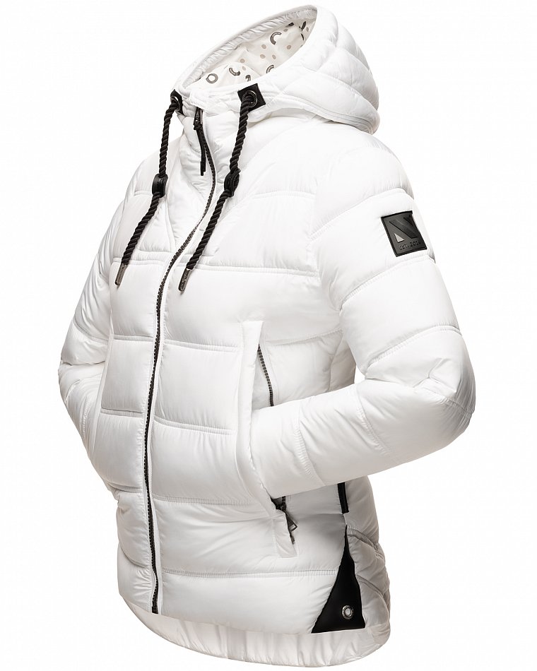 Navahoo Renesmee Winterjacke Stepp Jacke mit Kapuze Weiß Gr. 36 - S