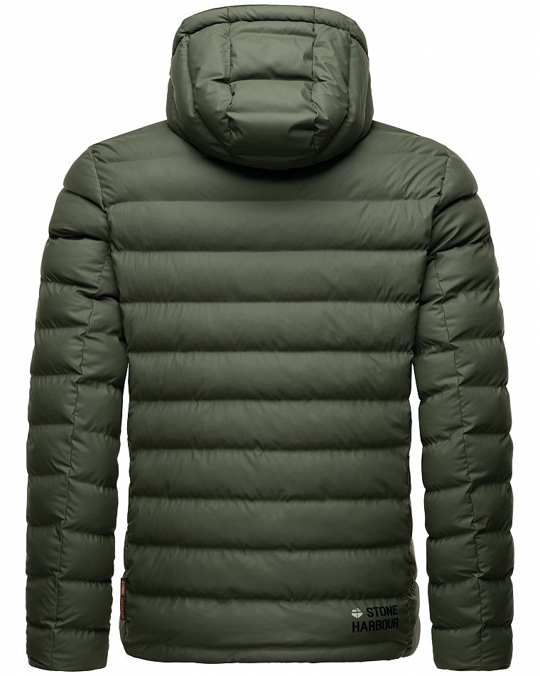 Stone Harbour Herren Winter Regen Steppjacke Zaharoo mit Kapuze Olive Gr. 54 - XXL