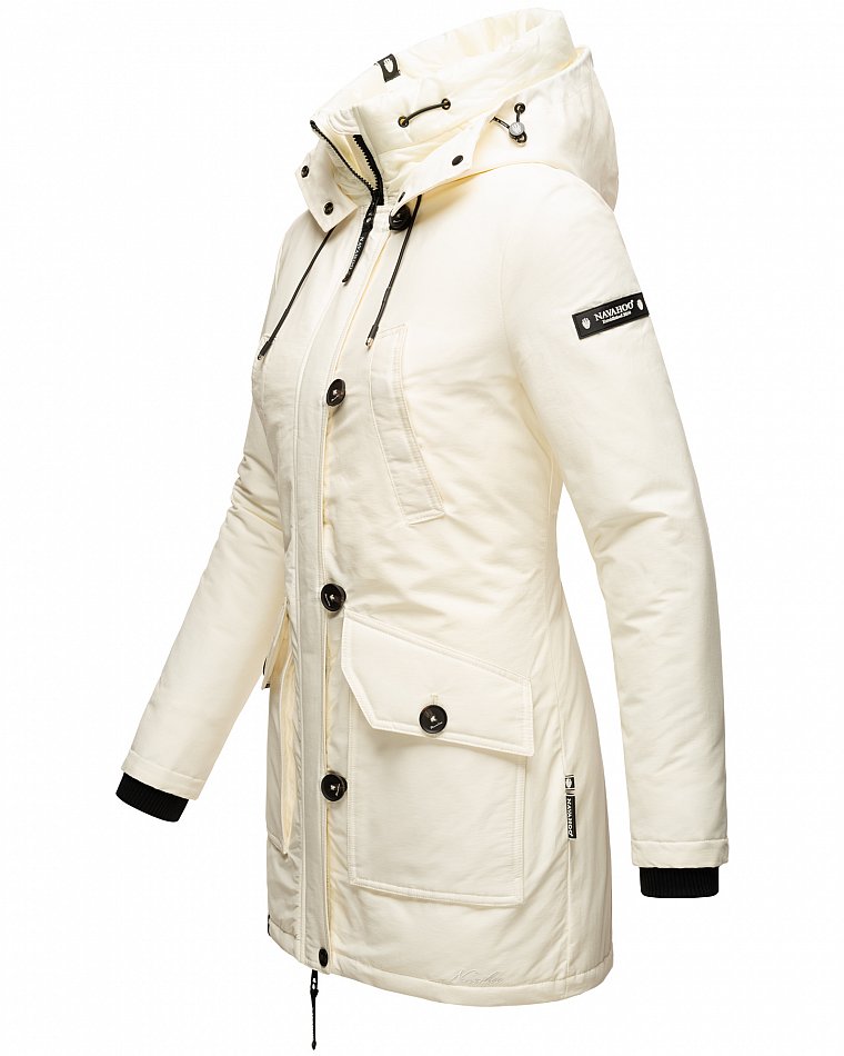 Navahoo Freezestoorm Damen Parka Winterjacke gefüttert Off White Gr. 44 - XXL