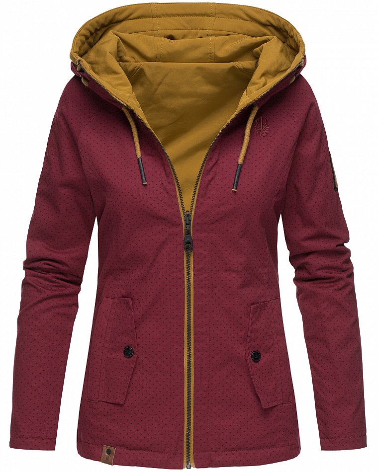 Marikoo Chuu Damen Wende Jacke Bordeaux Mit Punkte 36 - S