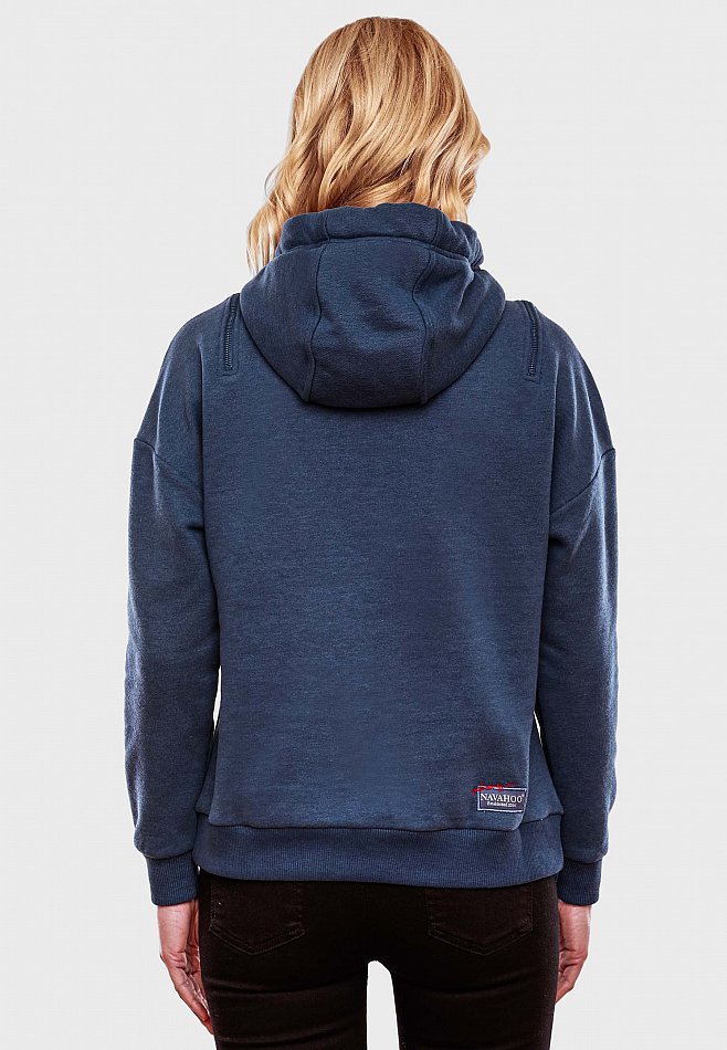 Navahoo Zuckerbärchen Damen Hoodie Kapuzensweatshirt Pullover Dusty Blue Gr. 34 - XS