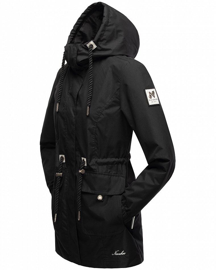 Navahoo Neophee Damen Übergangsjacke Parka Schwarz Gr. 40 - L