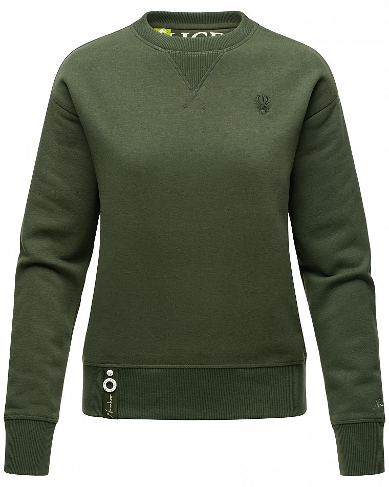 Navahoo Zuckerschnecke Damen Pullover Sweatshirt Dark Olive Gr. 40 - L