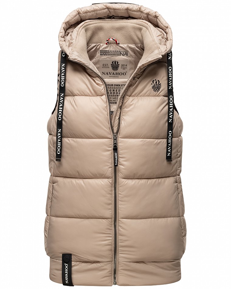 Navahoo Kassidy Damen Steppweste Übergangs Weste Taupe Gr. 46 - XXXL
