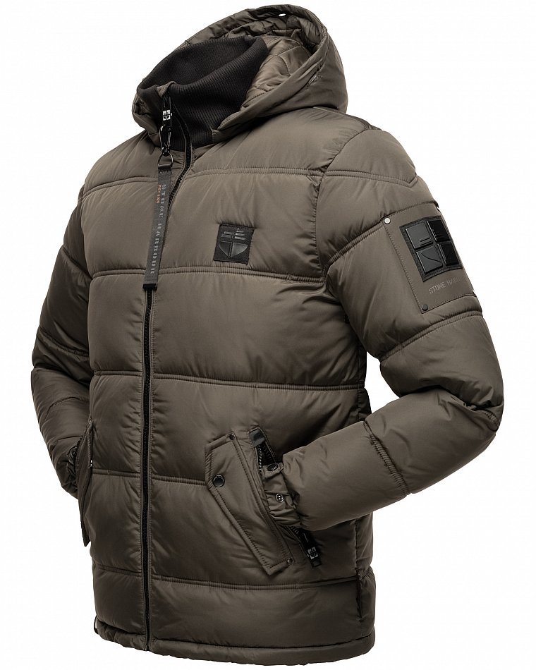 Stone Harbour Zarlaan Herren Parka Winterjacke mit Kapuze & Kunstfell Anthrazit Gr. 48 - M