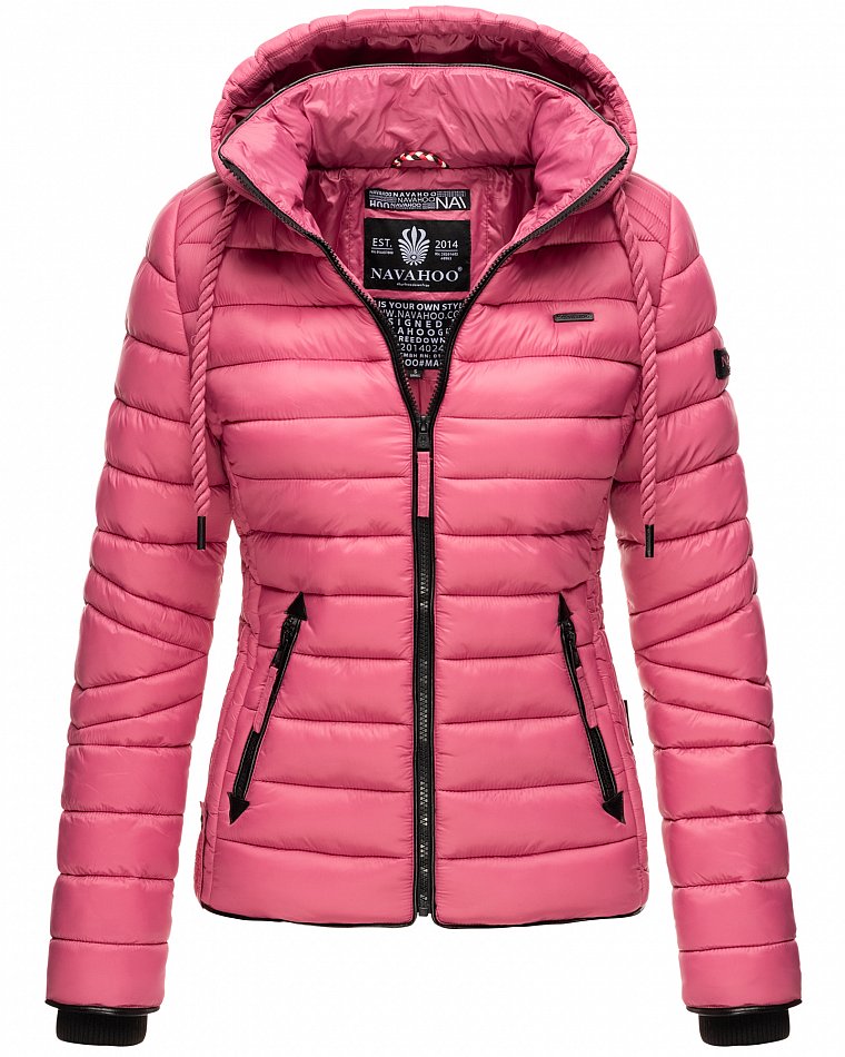 Navahoo Lulana Damen Übergangs Steppjacke mit Kapuze Berry Gr. 40 - L