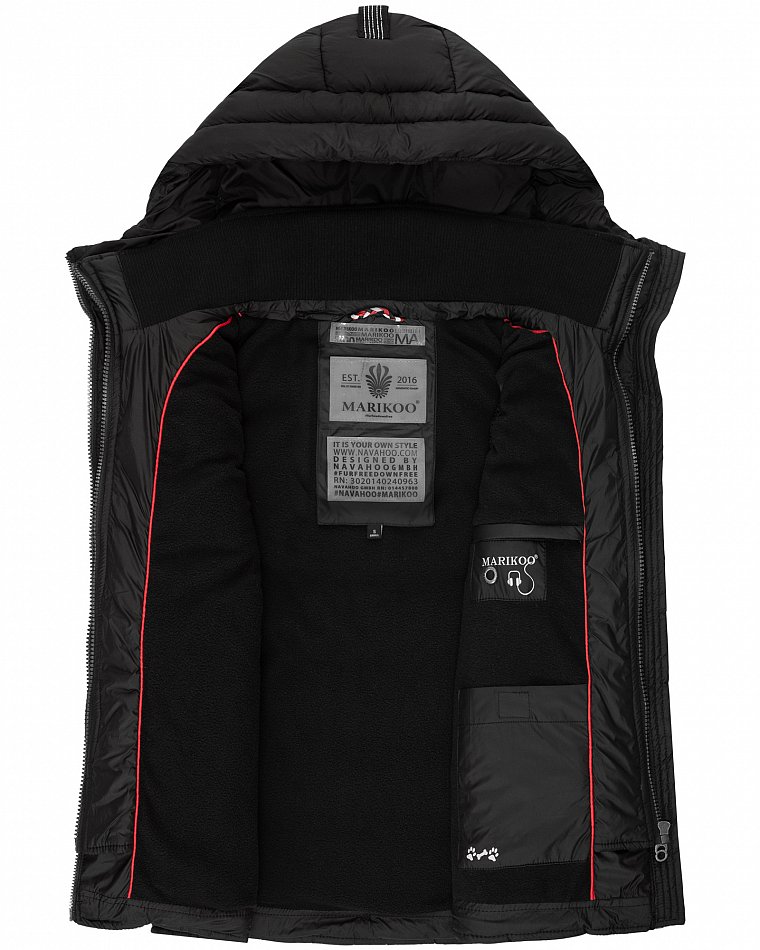 Marikoo Taisaa Damen Übergangs Weste mit Stehkragen Schwarz Gr. 34 - XS 