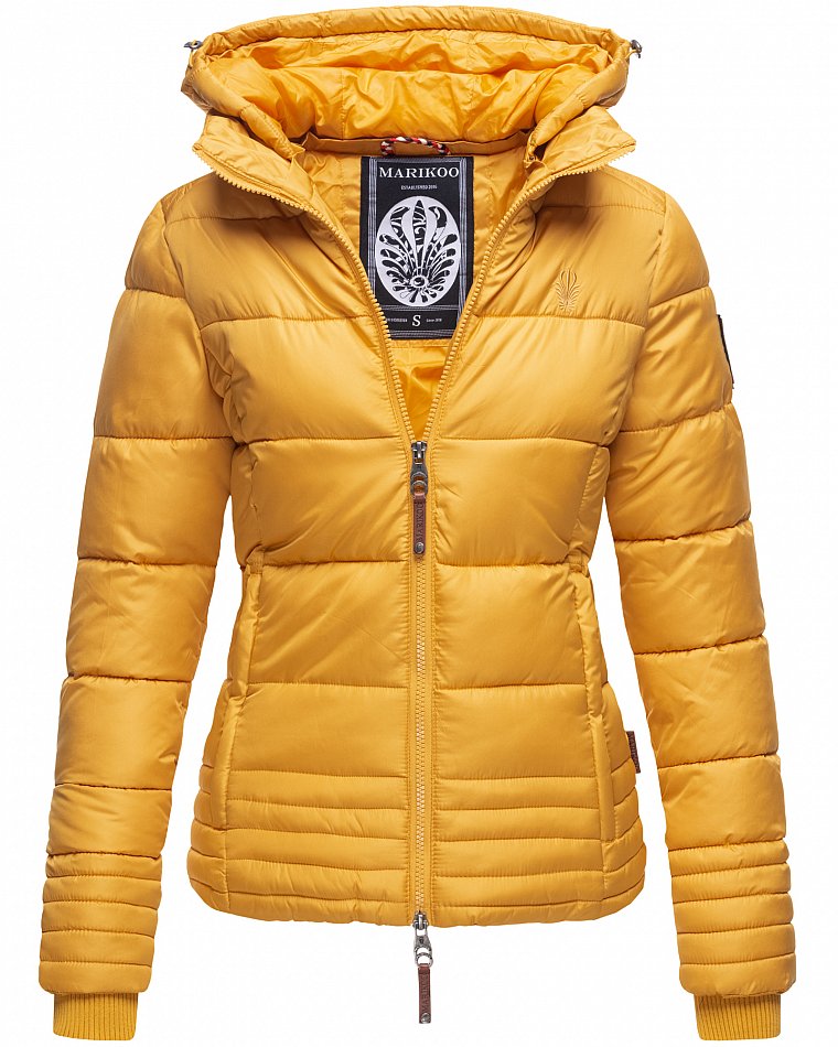 Marikoo Sole Damen Winterjacke Warm gesteppt mit Kapuze Gelb Gr. 34 - XS