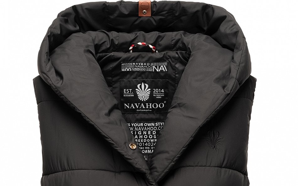 Navahoo Madilynaa Damen Winter Steppweste mit Kapuze Schwarz Gr. 34 - XS