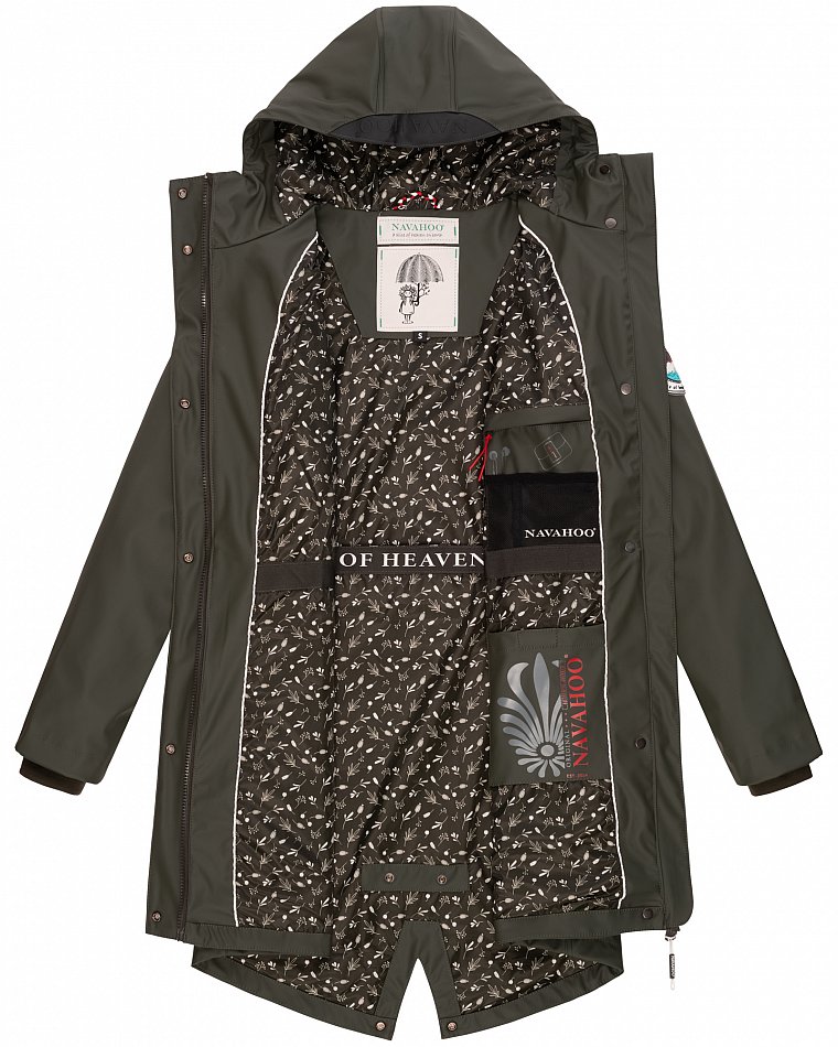 Navahoo Tropical Stormoo Damen Übergangsjacke Regenjacke Olive Gr. 36 - S