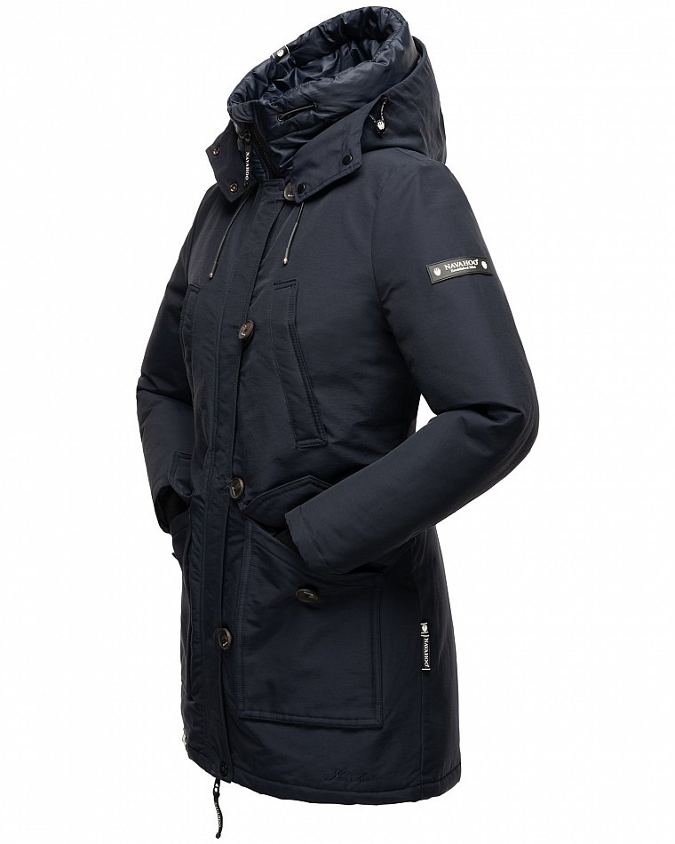 Navahoo Freezestoorm Damen Parka Winterjacke gefüttert Navy Gr. 46 - XXXL