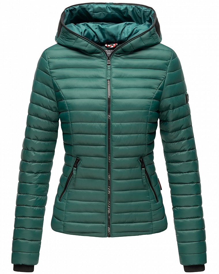 Navahoo Modische, leichte Damen Steppjacke mit Kapuze Kimuk Ocean Green Gr. 42 - XL