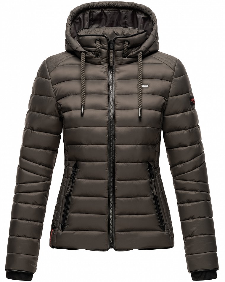 Navahoo Lulana Damen Übergangs Steppjacke mit Kapuze Anthrazit Gr. 34 - XS