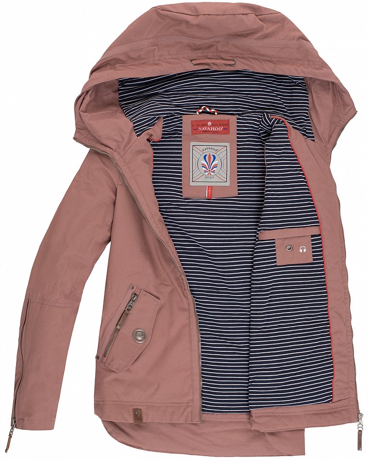 Navahoo Wekoo Damen Übergangsjacke mit Kapuze Rose Gr. 38 - M