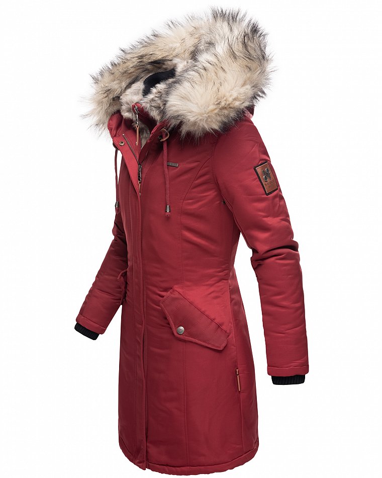 Navahoo Daylight Premium Warme Damen Winter Jacke gefüttert Parka Bordeaux Gr. 34 - XS