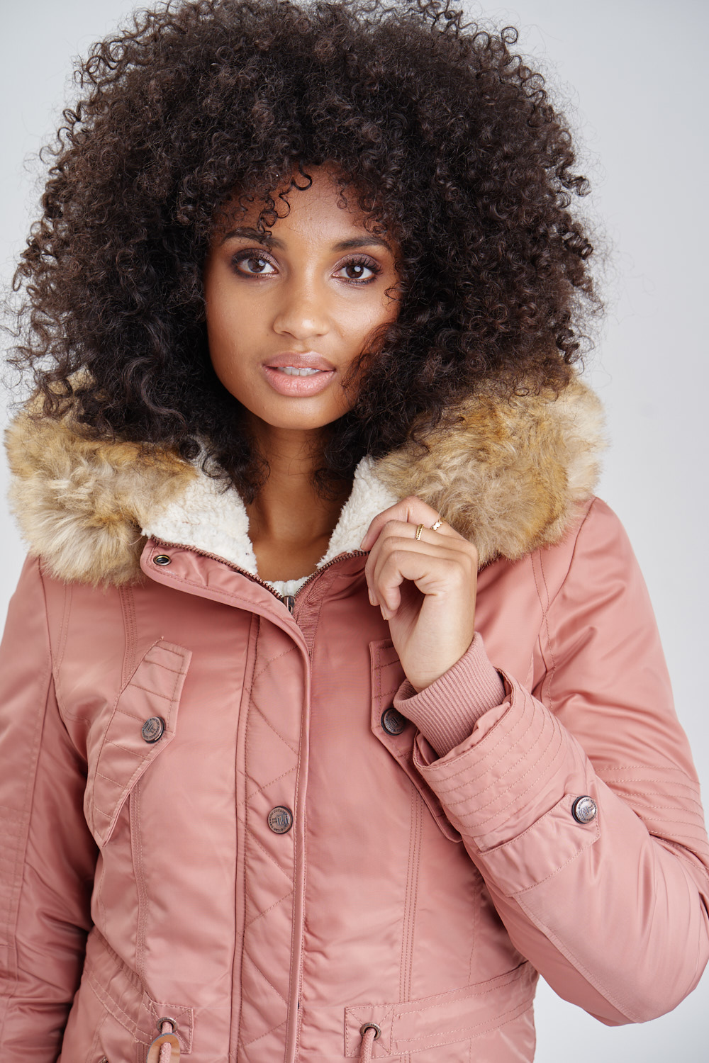 Navahoo La Viva Winterjacke Parka mit Teddyfell & Kapuze Terracotta Gr. 40 - L