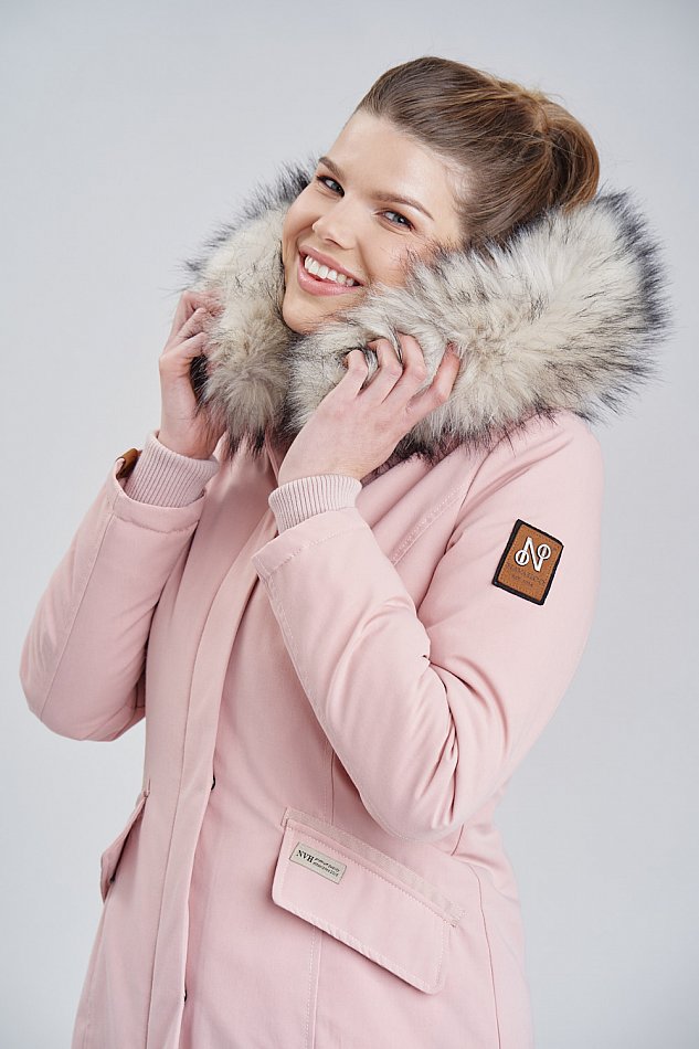 Cristal Damen | XXL Parka Fell Navahoo Rosa BrandsStreet Warme Winterjacke