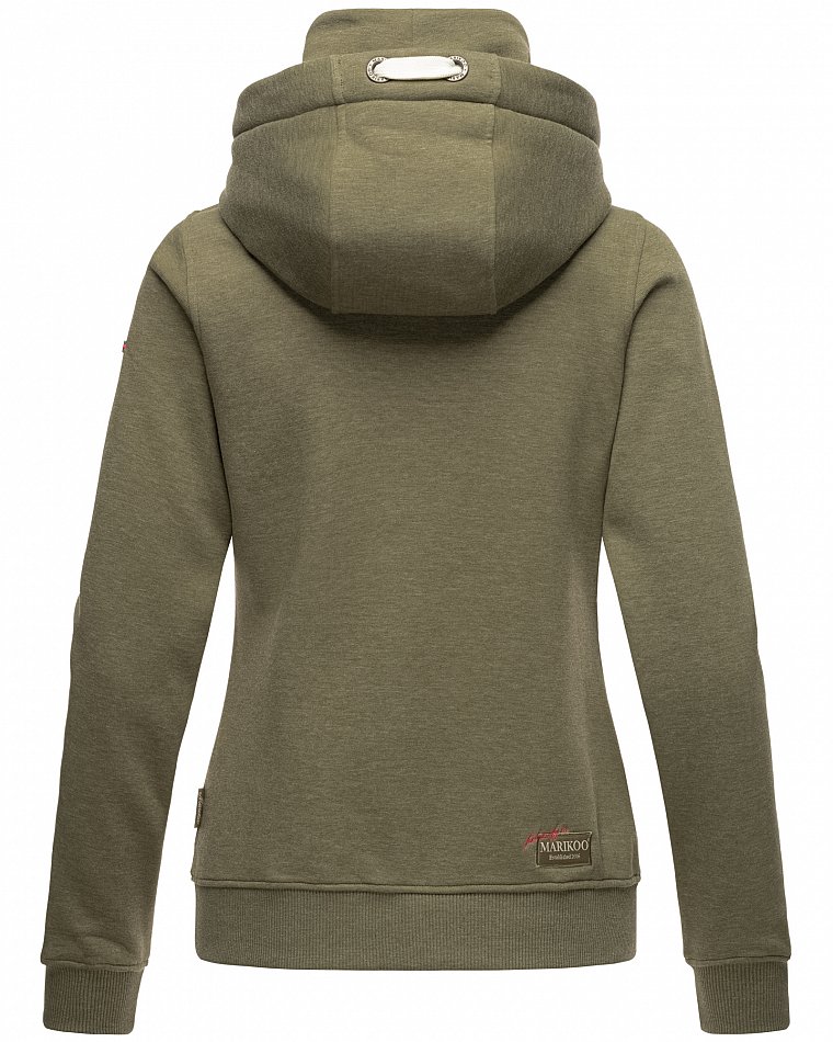 Marikoo Chihiroo Damen Kapuzensweatshirt Hoodie Dusty Olive Melange Gr. 38 - M