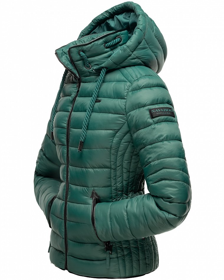 Navahoo Lulana Damen Übergangs Steppjacke mit Kapuze Ocean Green Gr. 44 - XXL