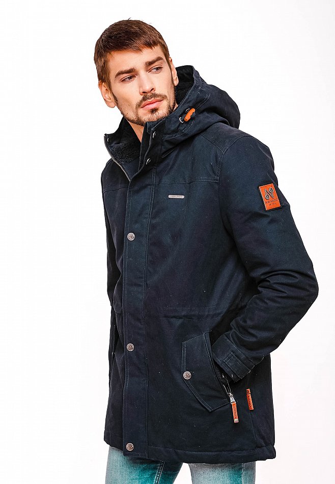 Navahoo Manakaa Herren Winterjacke Parka Wintermantel Navy Gr. 46 - S