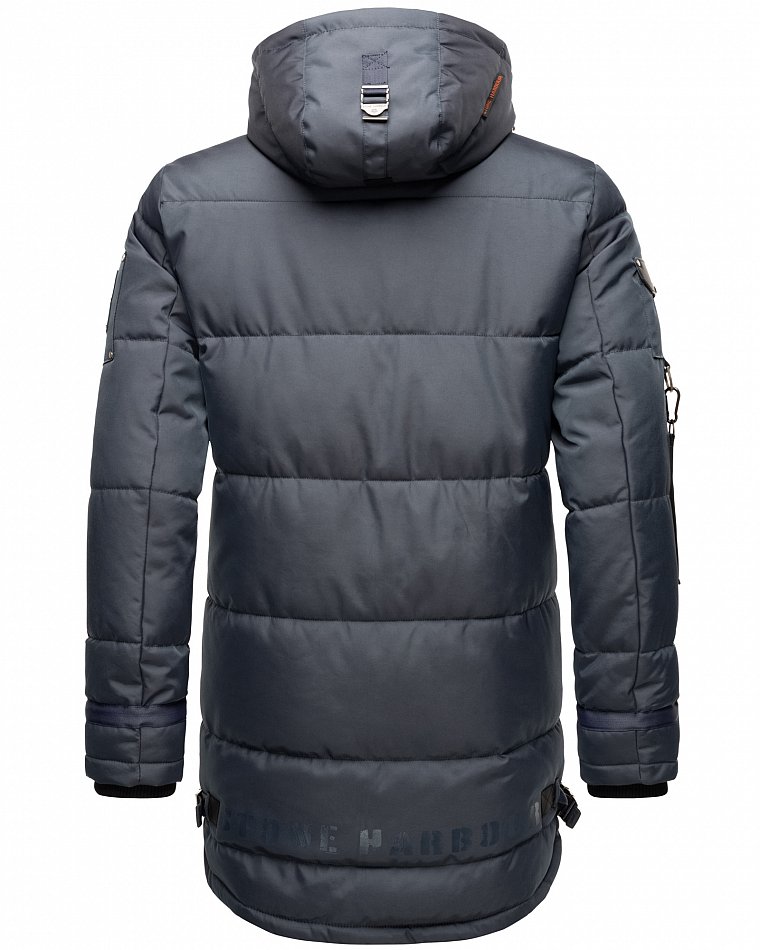 Stone Harbour Herren Winterparka Wintermantel mit Doppel Kapuze Tahaa Stone Blue Gr. 46 - S