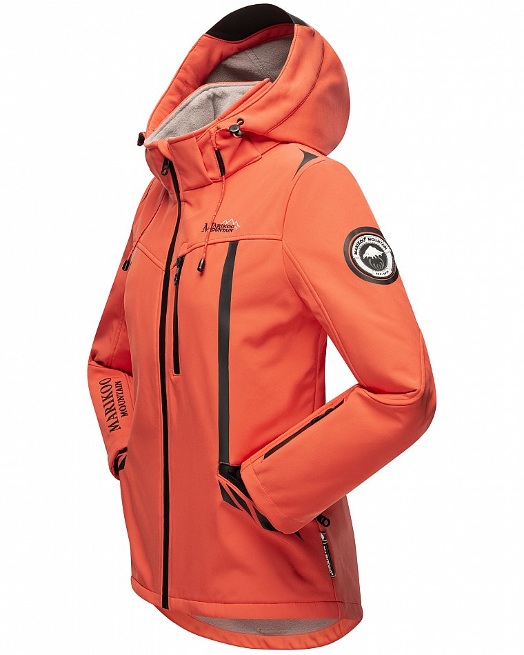 Marikoo Mountain wasserfeste Damen Softshell Regenjacke Mount-Cho-Oyu Coral Gr. 34 - XS