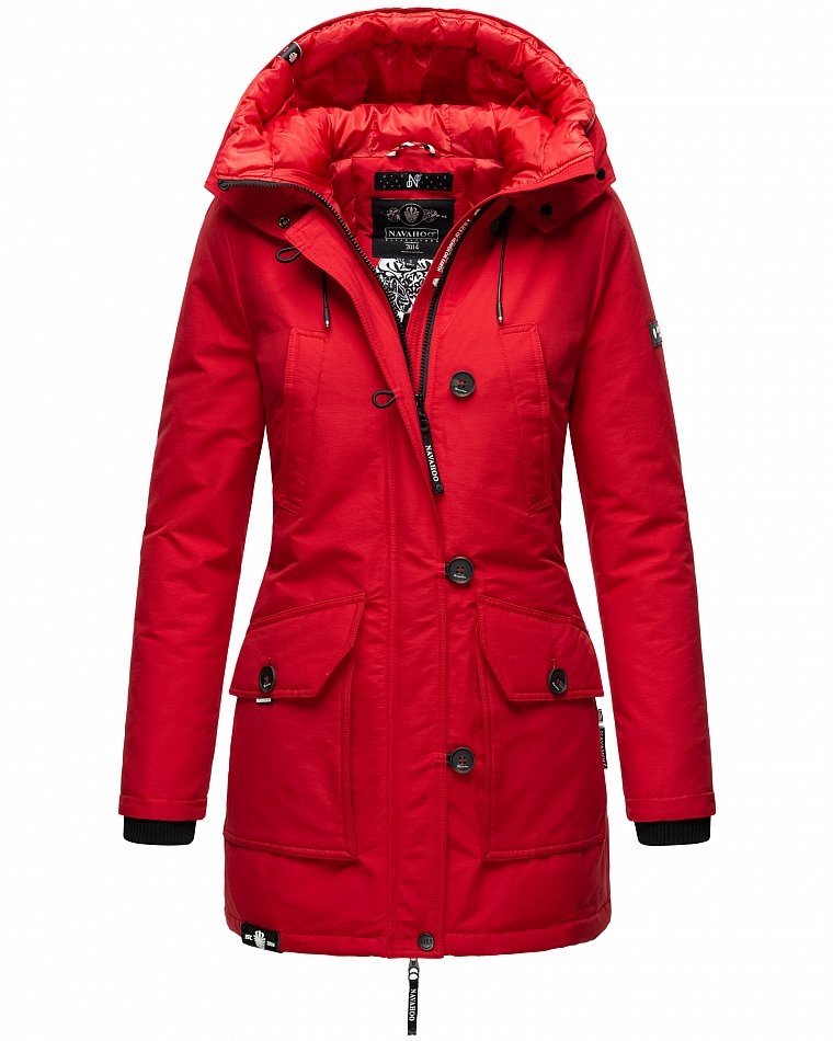 Navahoo Freezestoorm Damen Parka Winterjacke gefüttert Rot Gr. 38 - M