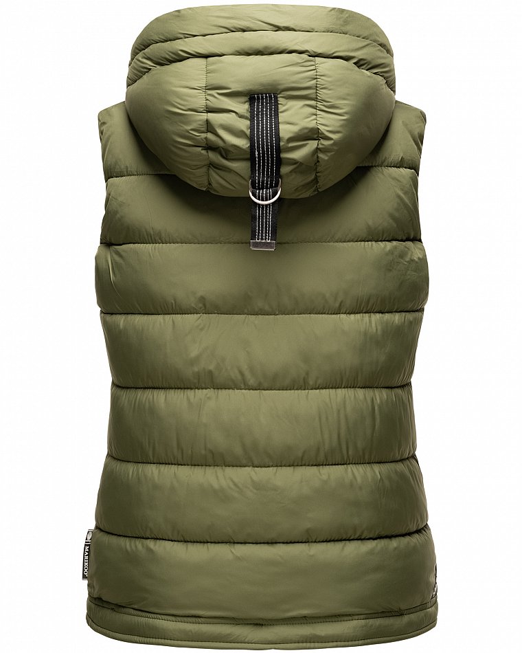 Marikoo Taisaa Damen Übergangs Weste mit Stehkragen Olive Gr. 40 - L 