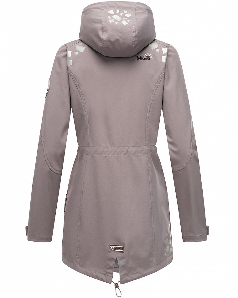 Marikoo Wasserfeste Damen Softshell Übergangsjacke mit Kapuze und Reflektoren Ulissaa Grau Gr. 44 - XXL
