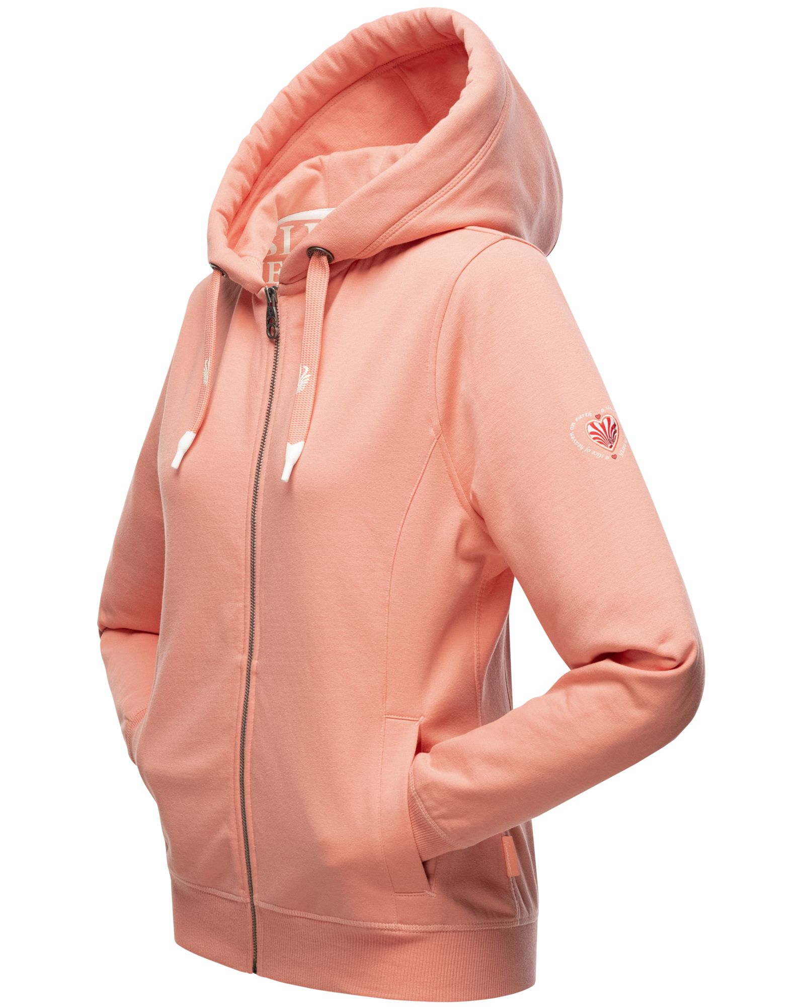 Navahoo Engelshaar Damen Sweatjacke Hoodie Apricot Gr. 34 - XS