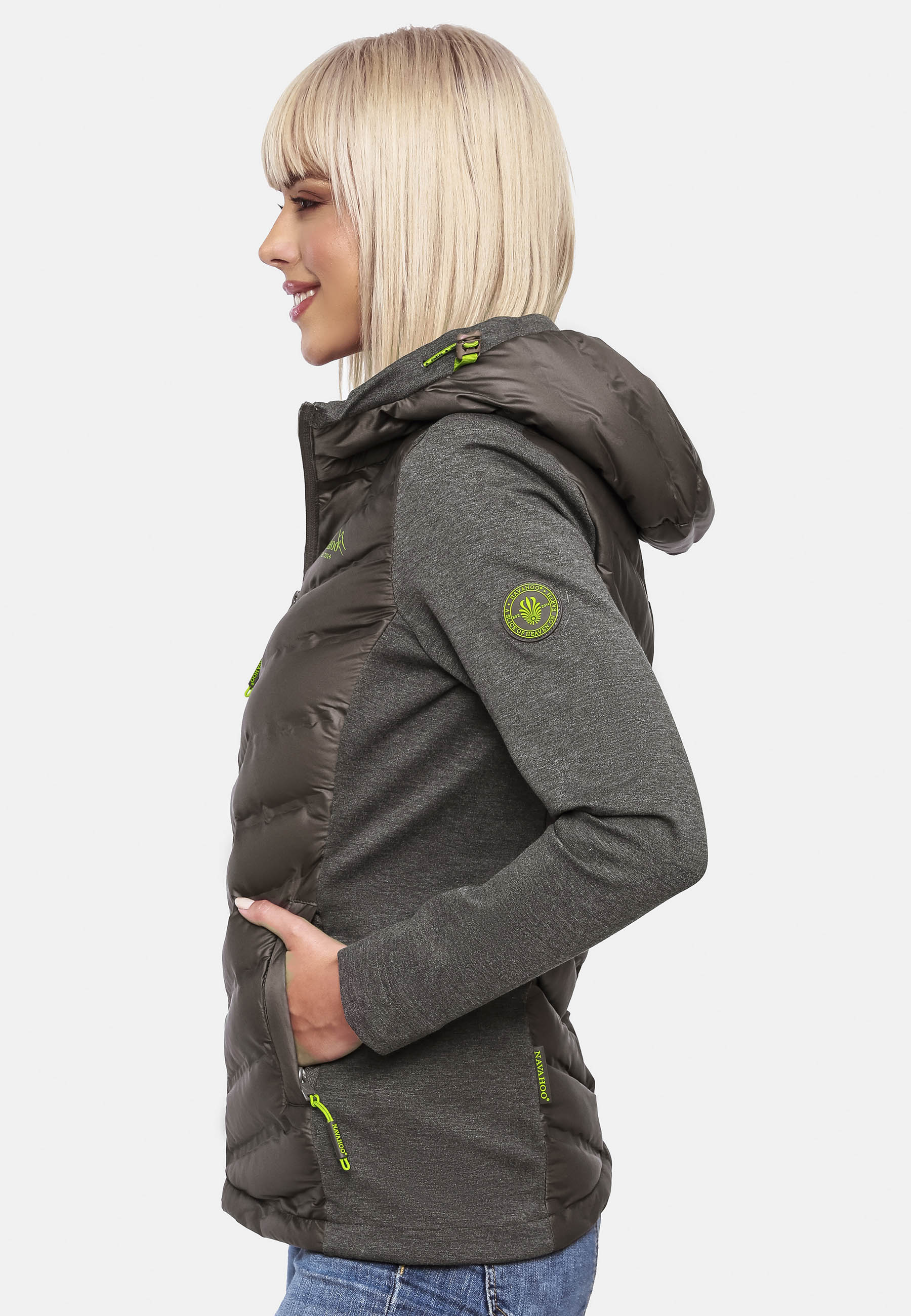Navahoo Nimm Mich Mit Damen Übergangsjacke Steppjacke Dunkelgrau Gr. 34 - XS