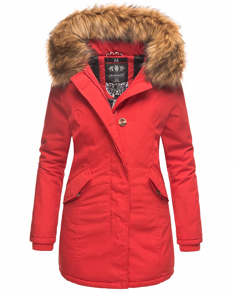 Parka Damen Ã¼bergang Rot Marikoo Damen Winter Mantel Parka Karmaa