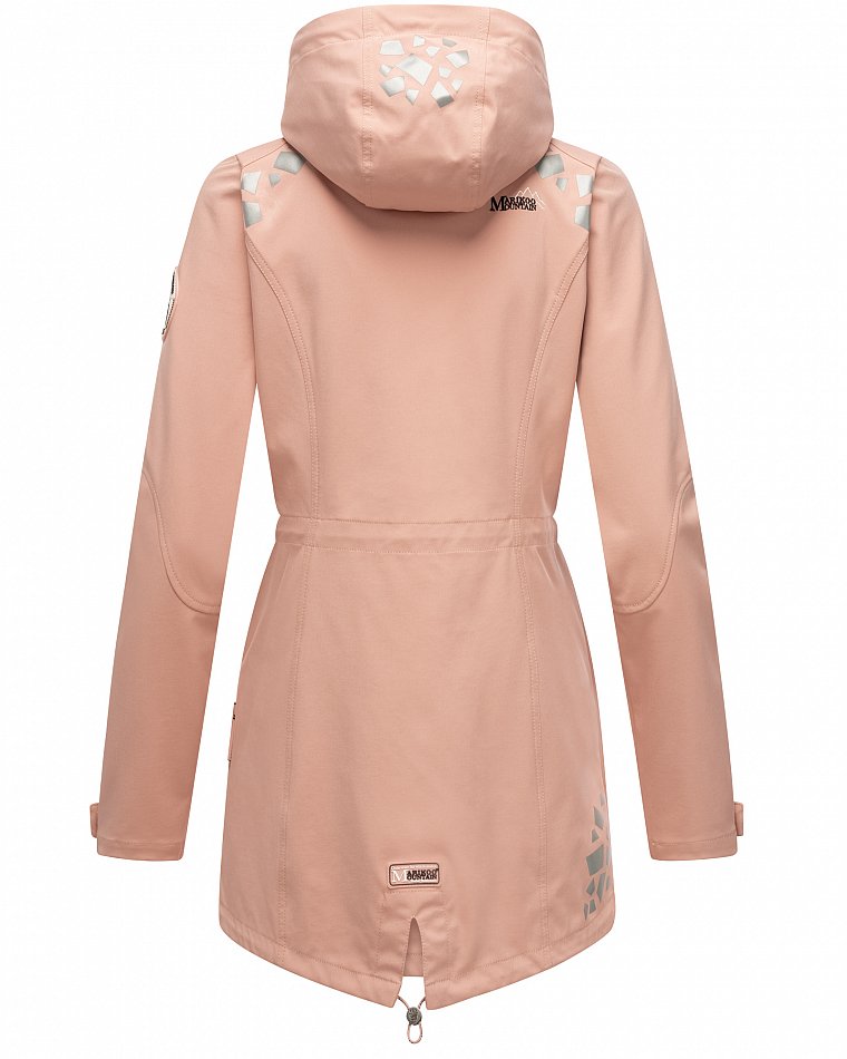 Marikoo Wasserfeste Damen Softshell Übergangsjacke mit Kapuze und Reflektoren Ulissaa Rosa Gr. 42 - XL