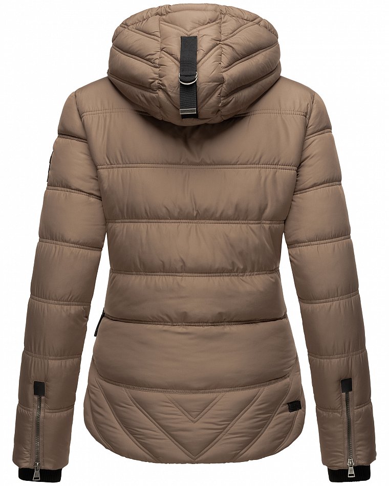 Navahoo Renesmee Winterjacke Stepp Jacke mit Kapuze Taupe Gr. 44 - XXL