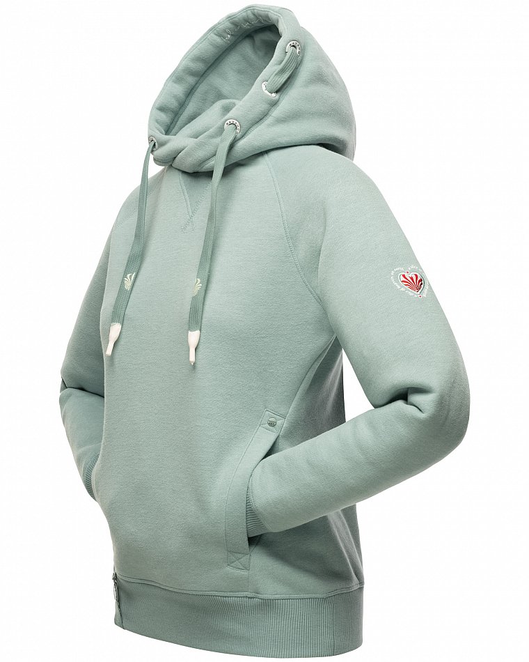 Navahoo Liebesmäuschen Damen Kapuzenpullover Hoodie Dusty Mint Melange Gr. 40 - L