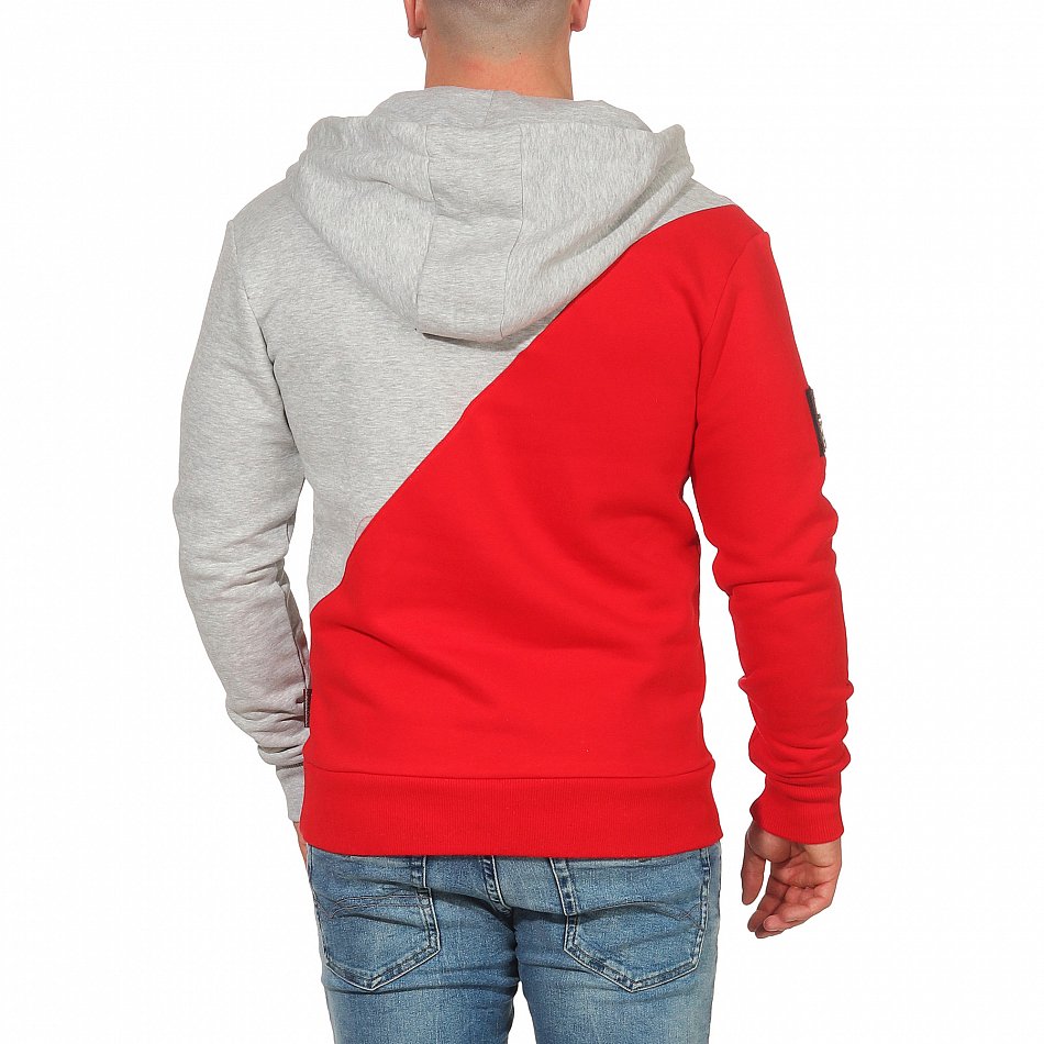 Marikoo Tamaroo Herren Colorblock Hoodie Pullover Rot Gr. 50 - L
