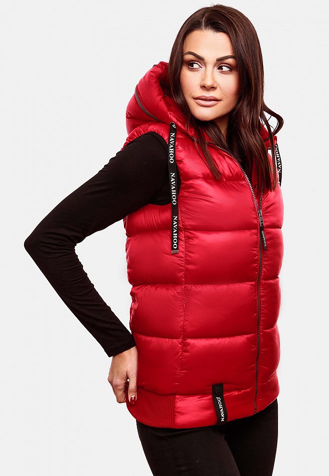 Navahoo Kassidy Damen Steppweste Übergangs Weste Rot Gr. 34 - XS