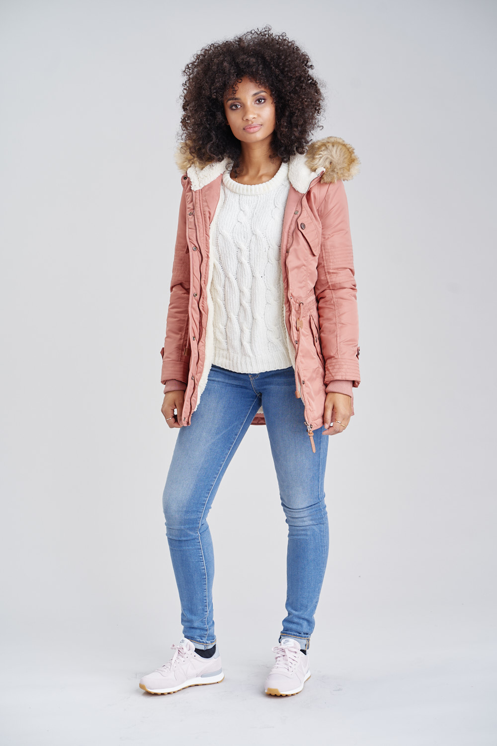 Navahoo La Viva Winterjacke Parka mit Teddyfell & Kapuze Terracotta Gr. 40 - L