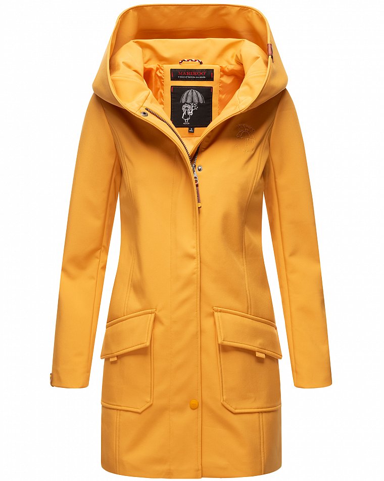 Marikoo Mayleen Damen Softshell Jacke mit Kapuze Amber Gelb Gr. 40 - L