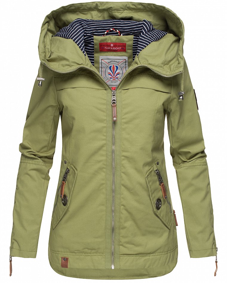 Navahoo Wekoo Damen Übergangsjacke mit Kapuze Grün Gr. 38 - M