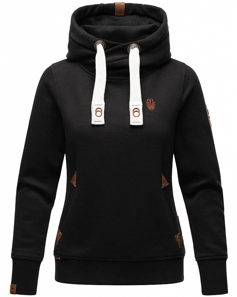 Navahoo Namkaa Damen Kapuzensweatshirt Hoodie Schwarz Gr. 36 - S